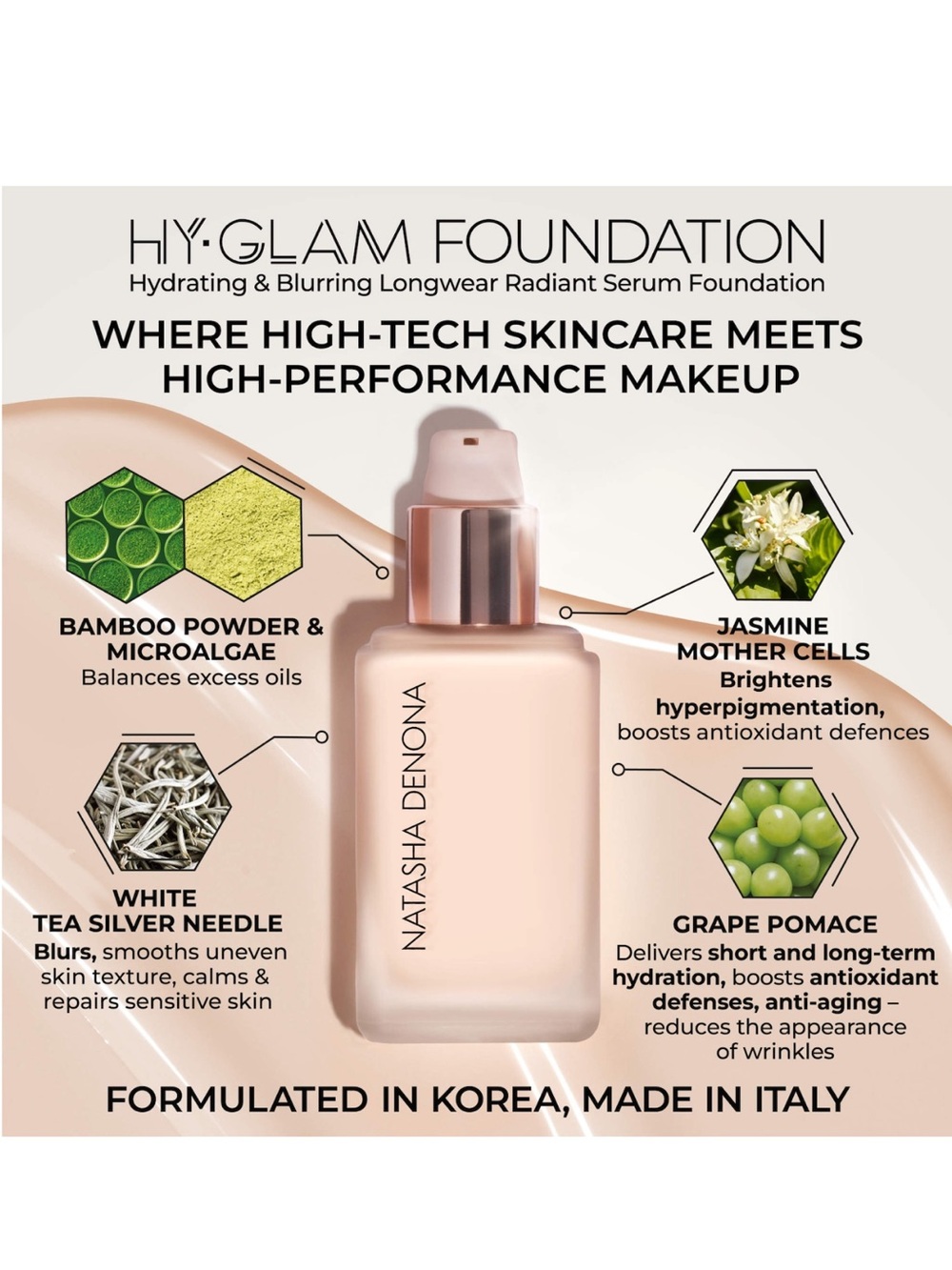 Natasha Denona HY-GLAM hydrating and blurring serum foundation in shade N4 - Picture 7 of 8